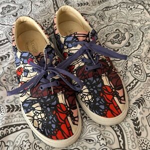 Bucketfeet Low Top Sneakers Scribble Art Womans Size 7